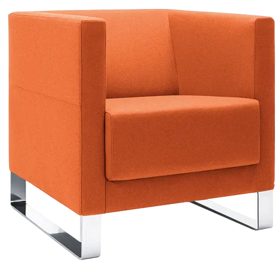 VELA - 1V, křeslo, koženka SL 24 - koženka oranžová